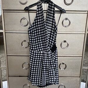BCBGeneration Black and Cream Polka Dot Dress